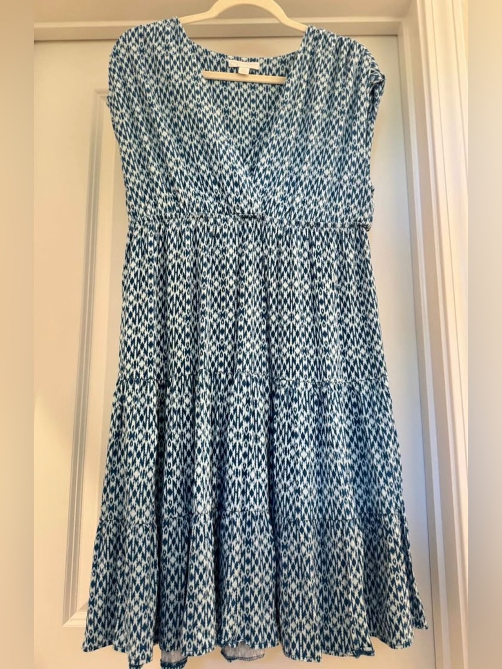 New York & Company Blue and White Stretch Maxi